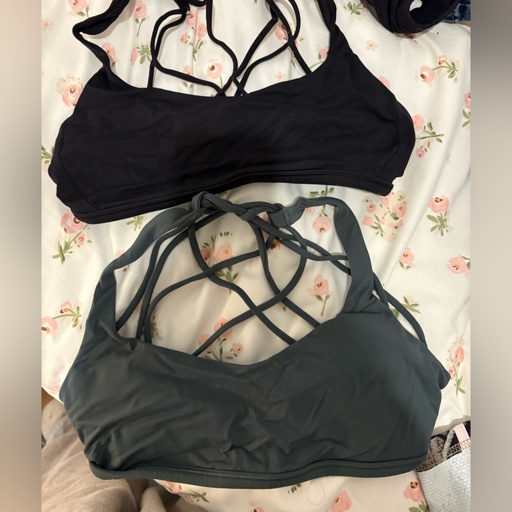 Lululemon Black and Gray Strappy Sports Bras